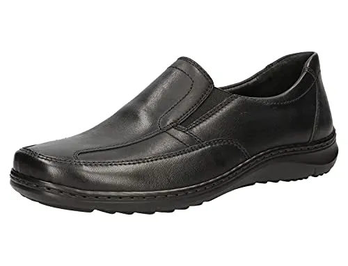 Waldläufer Herrenslipper Herwig in Schwarz, Gr. 8.5 - Bequemer Slipper in Weite H, ideal für orthopädische Einlagen. Hochwertiges Glattleder und flexible Laufsohle bieten höchsten Komfort für Alltag und Business.