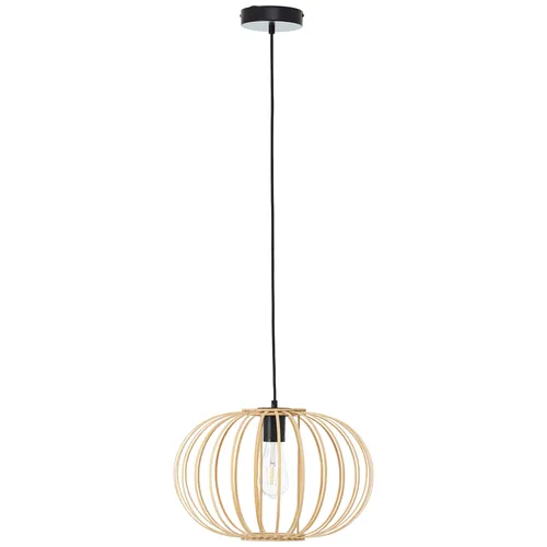 BRILLIANT Hängelampe ENCA | Modernes Design aus Bambus und Metall - Gestalte dein Zuhause mit der ENCA Hängelampe: Kürzbares Kabel, E27-Fassung für LED-Leuchtmittel und elegantes, naturverbundenes Design für eine einladende Atmosphäre.