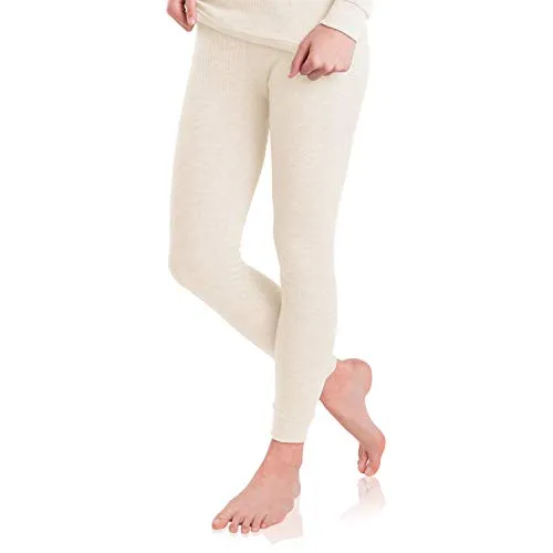 MT Damen Ski- & Thermohose - Winter Unterhose mit weicher Innenseite - Ecru Creme XL