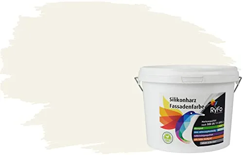 RyFo Colors Silikonharz Fassadenfarbe mit Lotuseffekt - Zartcreme 3l - Hoch wetterbeständige Silikonharz-Fassadenfarbe für den Außenbereich, bietet eine extrem langlebige und pflegeleichte Oberfläche. Der Lotuseffekt sorgt für schmutzabweisende Eigenschaften und eine dauerhaft saubere Optik.