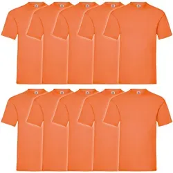 10er Pack Valueweight T Herren T-Shirt – Orange, Größe M in orange von Fruit of the Loom