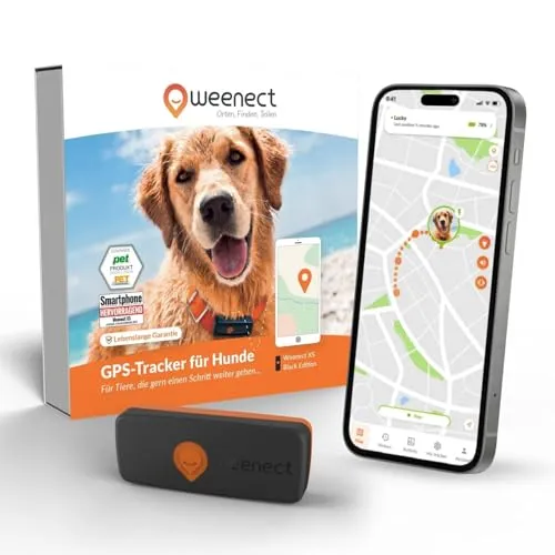Weenect Hund XS – Mini GPS-Tracker für Hunde | Echtzeit-Tracking | Wasserdicht | Kleinstes Modell auf dem Markt | Funktioniert mit Abonnement