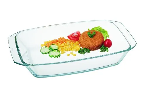 Simax Brat- und Backschale eckig 4.8l aus hitzebeständigem Borosilikatglas - Küchenutensilien für vielseitige Anwendungen, hitzebeständig und ideal zum Braten und Backen in einer großzügigen Größe von 4.8l.