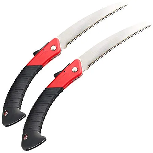 AGT Handsäge: 2er-Set Hand-Klappsägen WKS-180 aus Carbonstahl,Trapez-Verzahnung, 180 (Klapp-Säge, Gartenklappsäge, Heckenschere)