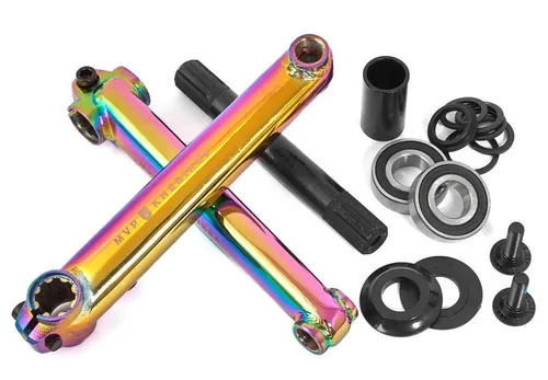 KHE MVP BMX Kurbel-Set 8T MID BB CrMo 19mm Oil-Slick Jet Fuel 170mm - Kurbel & -garnituren: Edles KHE Kurbelset mit leichtem 170mm CrMo Design, MID Präzisionslager und nur 1142g Gesamtgewicht – ideal für BMX-Enthusiasten!