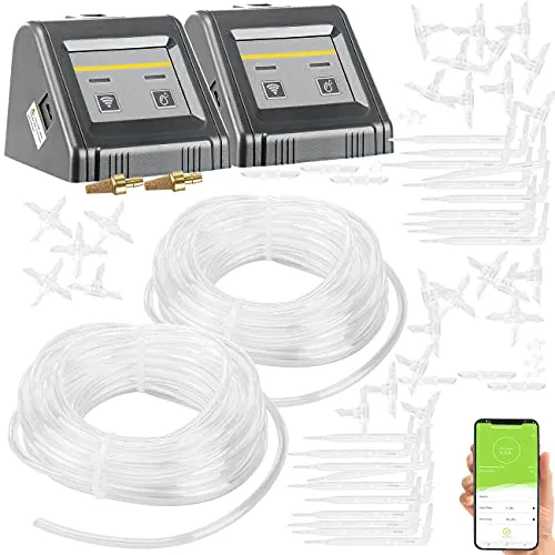 Royal Gardineer 2er-Set automatische WLAN-Bewässerungsanlage - Micro-Drip-Bewässerungssystem für 10 Topfpflanzen, ideal für die Urlaubsbewässerung – smart und zeitsparend!