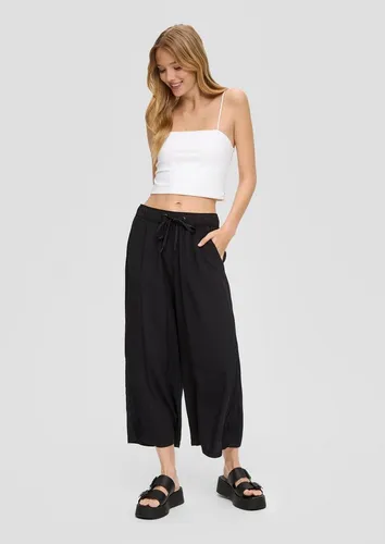 QS Culotte mit Elastikbund schwarz 34 - Damen-Hosen mit Wide Leg und mittelhohem Bund, bietet hohen Tragekomfort dank elastischem Elastikbund und Tunnelzug.