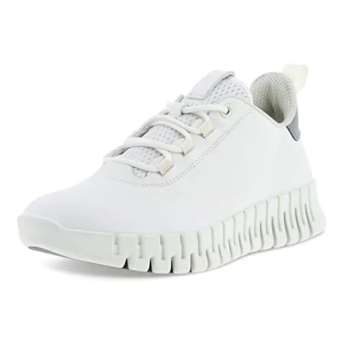 ECCO Damen Gruuv W White Light Grey Sneaker, 41 EU Schmal - Damen-Sneaker aus hochwertigem Nappa-Leder mit reflektierenden Details und anpassbaren Einlegesohlen für individuellen Komfort. Die ECCO FLUIDFORM Technologie sorgt für eine natürliche Passform und Flexibilität.