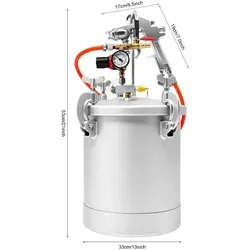 Farbspritzpistole 10L Lackierpistole Farbbehälter Lackierpistole Druckbehälter 3mm Düse Farbpistole Profi Sprühfarbe Sprayer Farbspritzgerät