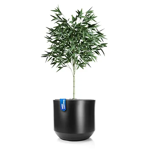 BigDean Blumentopf Style ø 46 cm anthrazit - Wetterfester Blumenkübel aus bruchsicherem Kunststoff, ideal für Innen & Außen mit herausnehmbarem Innentopf für einfaches Gießen und Reinigen.