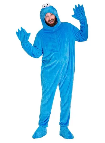Maskworld Die Sesamstraße Krümelmonster Kostüm - Blau - Größe XXL - Kostüm-Outfits für Erwachsene, original Lizenzkostüm des beliebten Krümelmonsters, flauschiger Overall mit Kapuze und Handschuhen, ideal für Karneval, Halloween und Motto-Partys.