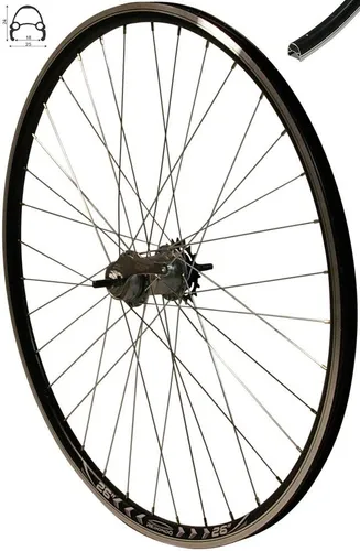 REDONDO 26 Zoll Laufrad Hinterrad Felge Schwarz mit Shimano Nexus 3 Gang