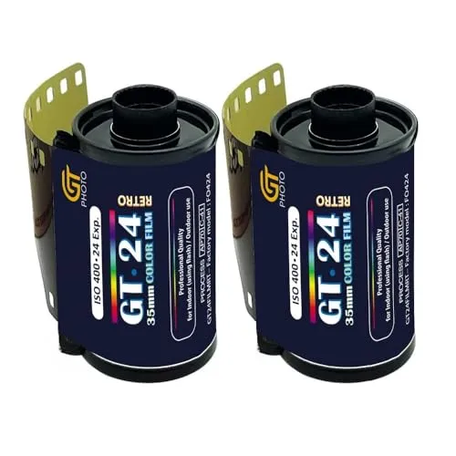 GT Photo Farbfilm GT24FILM 35 mm – 2 Folien mit 24 Positionen – ideal für Fotografie, Entwicklung und Qualitätsdruck