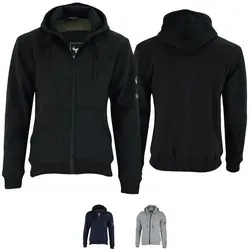 BULLDT Herren Motorrad Hoodie mit 4 CE-Protektoren - Schutzjacke aus 100% Aramid-Fasern für maximalen Rutsch- und Brandschutz, atmungsaktiv und ideal für stilbewusste Biker. Mit abnehmbaren Protektoren und praktischen Zipper-Taschen.