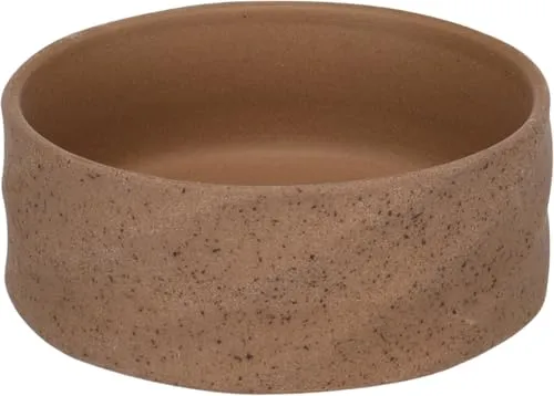 Hundenapf Keramik – hundenapf kleine Hunde – 450ml – spülmaschinengeeignet – rund Dunkelbraun – Flamingo