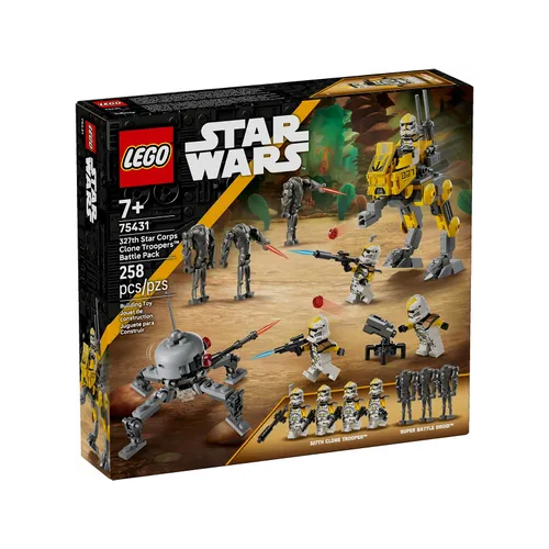 LEGO 75431 Star Wars Klonsoldaten des 327. Sternenkorps Battle Pack – at-RT Kampfläufer, 7 Minifiguren & Droiden, Action-Spielset, Geschenkidee für Kinder ab 7 Jahren