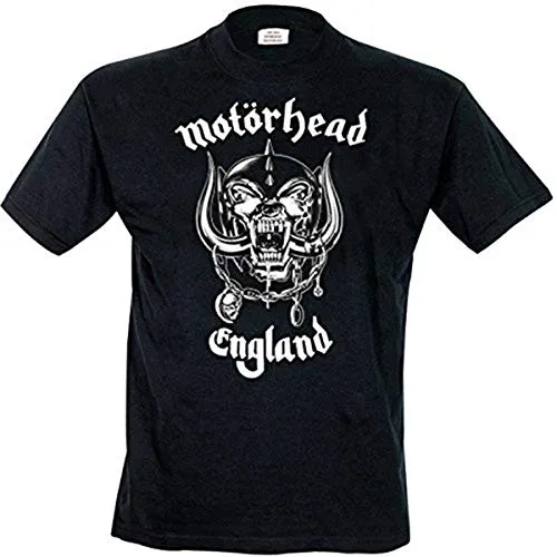 Rock Off Herren Motorhead England T-Shirt Regular Fit Schwarz Gr. S - Hochwertiges, atmungsaktives Material für optimalen Tragekomfort. Klassische Passform und vielseitig kombinierbar - ideal für jeden Anlass. Langlebig und pflegeleicht, bleibt in Form und Farbe auch nach vielen Wäschen.