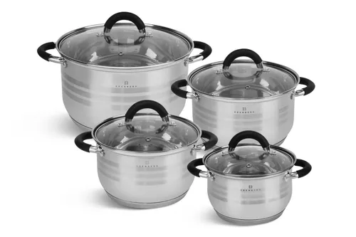 MODERN 8-teiliges Topfset, INDUCTION, Edelstahl,moderne Küche,Geschenk EDENBERG