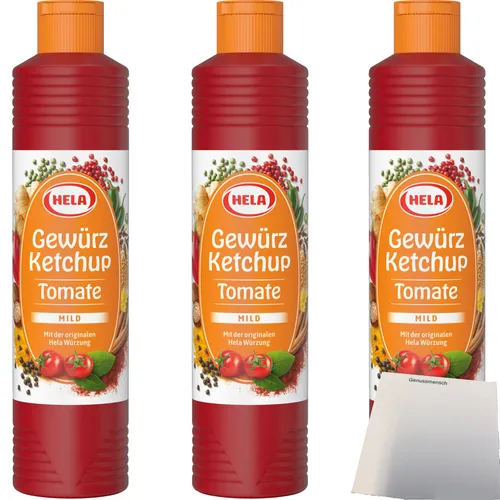 Hela Gewürz Ketchup Tomate Mild 3er Pack 3x800ml Tube  usy Block