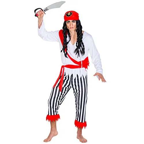 dressforfun tectake Herrenkostüm Pirat Kapitän | Kostüm + Dreieckstuch & Bindeband als Gürtel | Seeräuber Verkleidung (S | Nr. 300701)