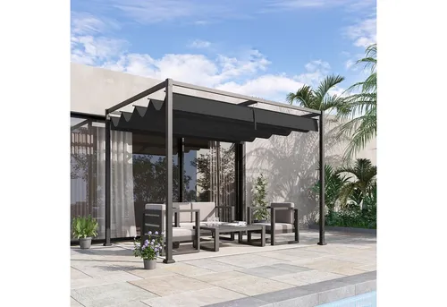 Outsunny Pergola mit Schiebedach für Garten und Balkon von Outsunny