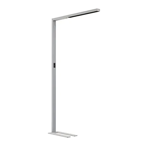 NCC-Licht LED Stehleuchte Linus Silber Up & Down 80W 11000lm CCT 3000K-5700K UGR<6 Dimmbar + Bewegungssensor + Tageslichtsensor