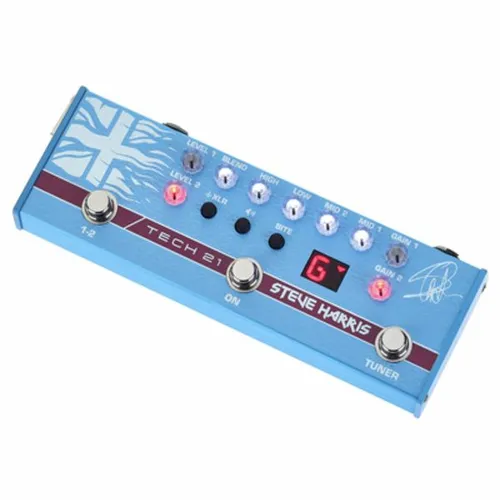 Tech 21 SH1 B-Stock - Steve Harris Signature Preamp - Gitarren Multieffekte mit All-analog SansAmp™ Technologie, zwei Kanal Modi und aktivem 4-Band-EQ für individuellen Sound. B-Stock mit voller Garantie und leichten Gebrauchsspuren.