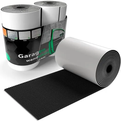 BigDean 2 Rollen Garagen Wandschutz selbstklebend 200x20x0,5cm – extra Dicker Türkantenschutz Auto zuschneidbar Schwarz