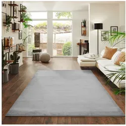 Jimri Teppich Fluffy flauschiger Teppich Läufer Hochwertige Kurzflor Teppich, Rechteckig grau|silberfarben Rechteckig | 140 cm x 200 cm