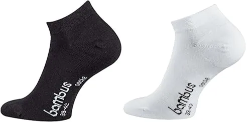 TippTexx 24 Unisex, 6/12 Paar Bambus Sneakersocken mit Garantie, Ökotex (Schwarz/Weiß, 47/50-6 Paar)