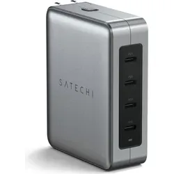 Satechi Ladegerät 145W PD mit 4 USB-C Anschlüssen - Handy Ladegeräte - Leistungsstarkes Ladegerät mit GaN-Technologie, das bis zu 4 Geräte gleichzeitig mit bis zu 145 W auflädt und extrem schnelle Ladegeschwindigkeiten bietet.