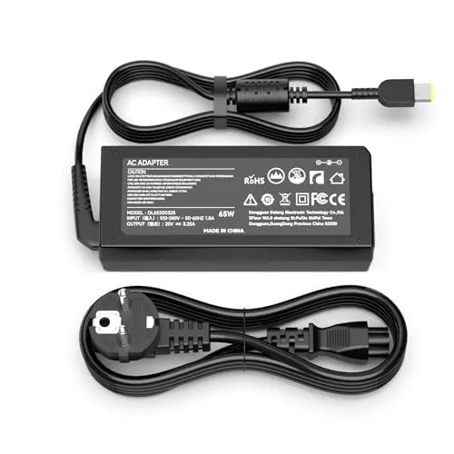 65W/45W Netzteil Ladegerät Laptop Kompatibel mit Lenovo ThinkPad T440 T450 T460 T470 X230s X240 X250 X260 T440s T450s E440 E450 G40 G50 B50 Yoga 2 11 11S ADLX65NLC3A Square Tip Ladegerät