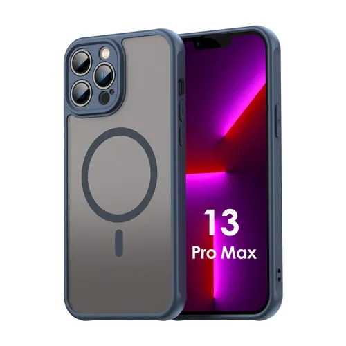 Magsafe Handyhülle für Apple iPhone 13 Pro Max Matt Case Schutzhülle Blau