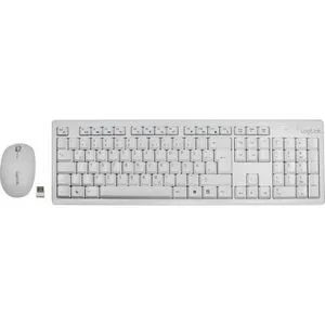 LOGILINK ID0104W - Funk-Tastatur-Maus-Kombination in Weiß, präzise 1000 dpi Maus und 13 Hotkeys für effizientes Arbeiten