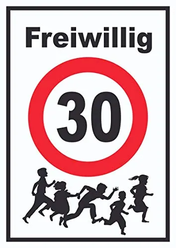 HB-Druck Freiwillig 30 Schild Spielende Kinder A3 von HB-Druck