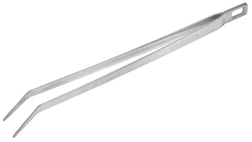 Fackelmann Steakpinzette, Mehrzweckzange mit ergonomisch geformten Griffen, Greifzange für kleines Grillgut (Farbe: Silber), Menge: 1 Stück