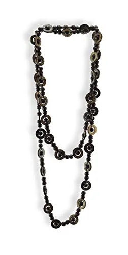 Budawi® braune Kette Halskette Holz Schmuck Naturschmuck ca. 150 cm lang