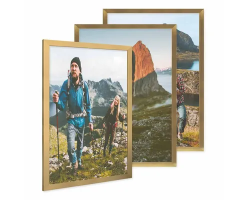 PHOTOLINI Bilderrahmen 3er Set breite Rahmen, extra Zubehör, (3er Set), im modernen Stil für Ihre stilvolle Wanddekoration