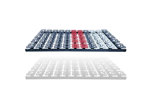 Tellerlattenrost T-Flex NV - De Luxe bis 300 KG Tragkraft - Lattenrost mit 55 elastischen Tellermodulen für optimale Körperanpassung, ideal für unruhige Schläfer. Stufenlos verstellbare Module in 5 Zonen sorgen für individuellen Komfort.