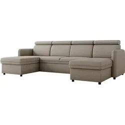 MIRJAN24 Wohnlandschaft Barcelo U – Ecksofa mit Schlaffunktion und Bettkästen