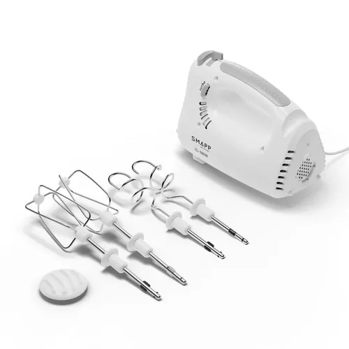 SMAPP 451.4 Handmixer - 580W, 5 Geschwindigkeiten + Turbo Boost, leiser Betrieb und sichere Anwendung mit Edelstahl-Rührbesen und Knethaken