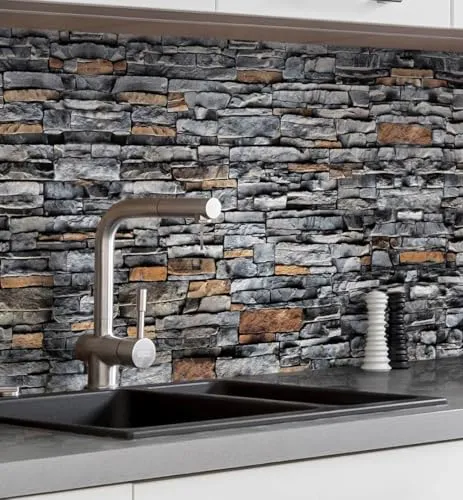 MyMaxxi Küchenrückwand Folie selbstklebend matt Versteift in grau von MyMaxxi