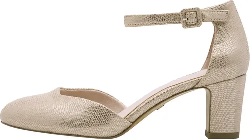 Tamaris Damen Pumps mit Blockabsatz, metallic, 42 EU in beige von Tamaris