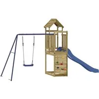 vidaXL Spielturm aus imprägniertem Kiefernholz - Entdecke den perfekten Spielplatz für deine Kinder! Der robuste Spielturm aus kesseldruckimprägniertem Kiefernholz bietet eine Kletterwand, Rutsche und Schaukel für unendlichen Spaß im eigenen Garten.