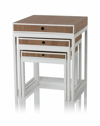 Beistelltische mit Schublade, platzsparend stapelbar max. 47 x 47 x 57 cm 3