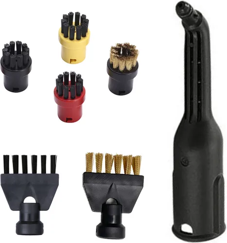 INF Bürstenaufsätze und Dampfdüse für Kärcher SC/SG - Staubsaugerbürsten Set mit 7 Ersatzteilen: Enthält 4 Rundbürsten, 2 Flachbürsten und 1 Dampfdüse, passend für viele Kärcher Modelle, langlebig und einfach zu montieren.