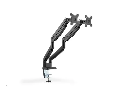 DIGITUS DA-90395 Monitorhalterung - Einstellbare Doppelarm-Halterung für 2 LCD-Displays, ideal für platzsparendes Arbeiten, geeignet für Bildschirme von 15