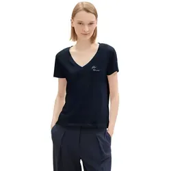 TOM TAILOR Denim V-Shirt (2-tlg) mit Statement-Prints - Herren-Shirts in sky captain blue, aus 100% Baumwolle, atmungsaktiv und pflegeleicht – perfekt für lässige Outfits!