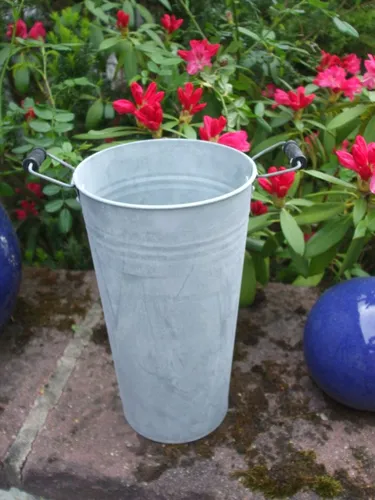 Zinkvase, Pflanztopf, Zinkkübel, Amphore, Zinkbottich, Blumentopf, 30