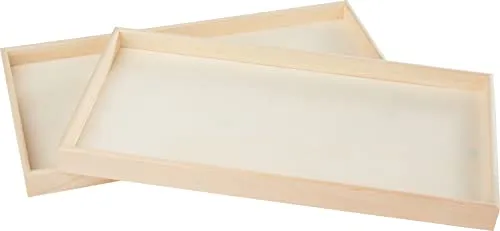 VBS 2er-Pack Tablett Deco-Style Holz 40x20x3cm Holztablett Tablett-Schale Serviertablett